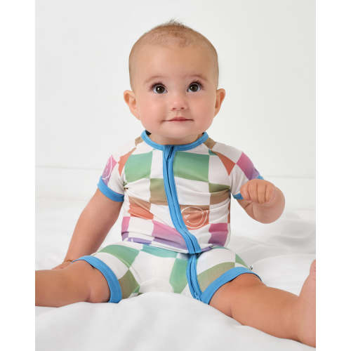 Ombre Cheery Checks Shorty Zippy | Little Sleepies