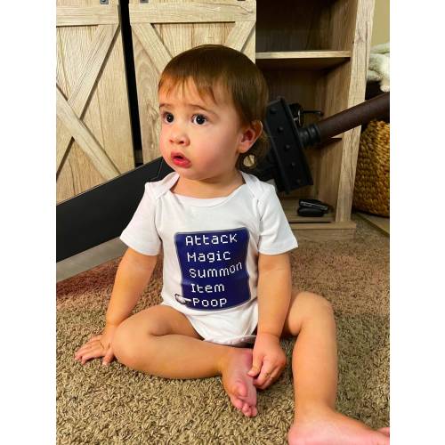 Final Fantasy Baby Onesie: Battle Menu - Gamer Gift