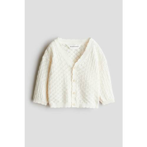 POINTELLE-KNIT COTTON CARDIGAN