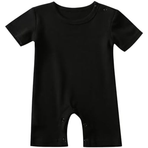 Newborn Short Sleeve Romper Solid Jumpsuit Cotton Infant Clothes Baby Girl Boy One-Piece Outfit 0-12 Months