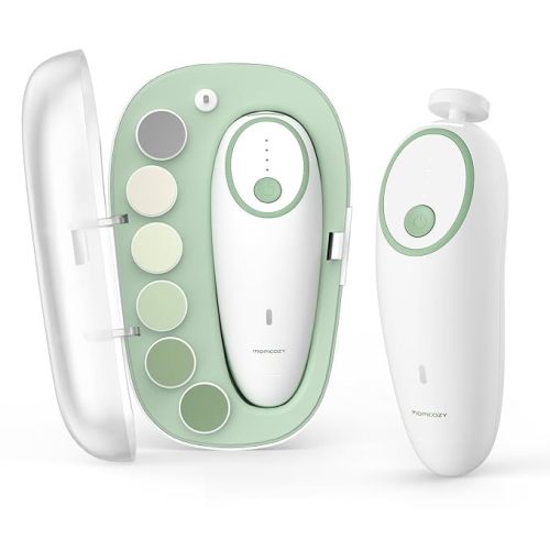 Momcozy Baby Nail File Electric, Gentle Baby Nail Trimmer with Night Light