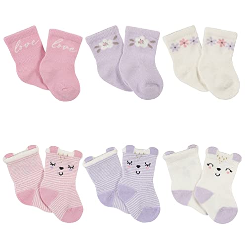 Gerber Unisex-Baby 6-pair Wiggle Proof Sock