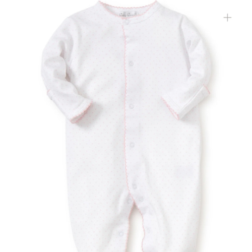 White/Pink New Kissy Dots Print Footie