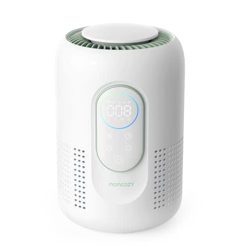Momcozy Air Purifier, Baby Air Purifier for Bedroom Home Nursery, 4-in-1 HEPA Filter Purifier for Bedroom with 4 Fan Speeds, 21 dB Sleep Mode, Dimmable Night Light, Small Purifier for Home Pets & Baby