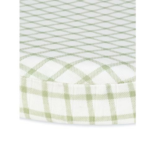 Under The Nile Organic Cotton Muslin - Bassinet Sheet - Sage Windowpane, 26" x 18"