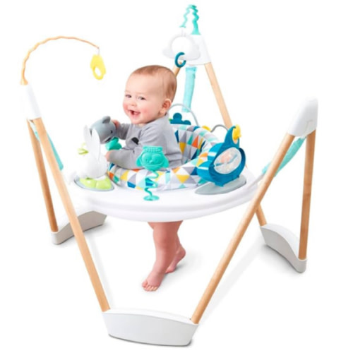 Evenflo Exersaucer Woodland Wonder Baby Activity Center - 13+ Colorful Activities with Full 360-Degree Spin and Enhanced Springs for Bouncing Fun