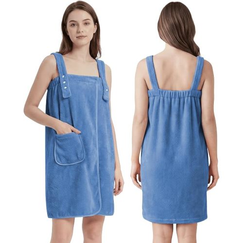 PJGGZ Towel Robe for Women with Straps - Lightweight Absorbent Cozy Bath Wraps for Women After Shower (Including Plus Size)