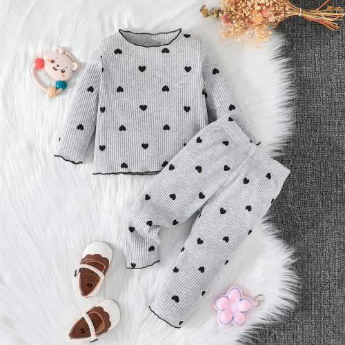 Baby 2-Piece Heart Ribbed Set