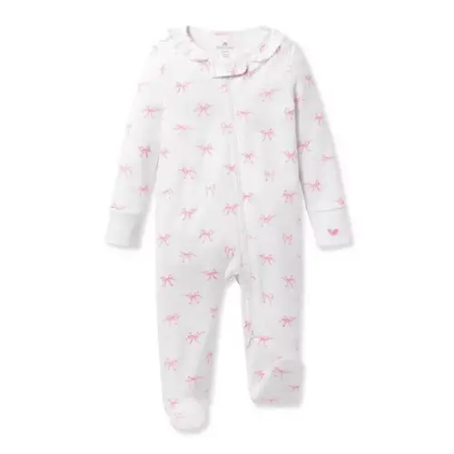 Brands We Love Baby's Pima Ruffle Collar Romper in Blushing Bows by Janie and Jack
