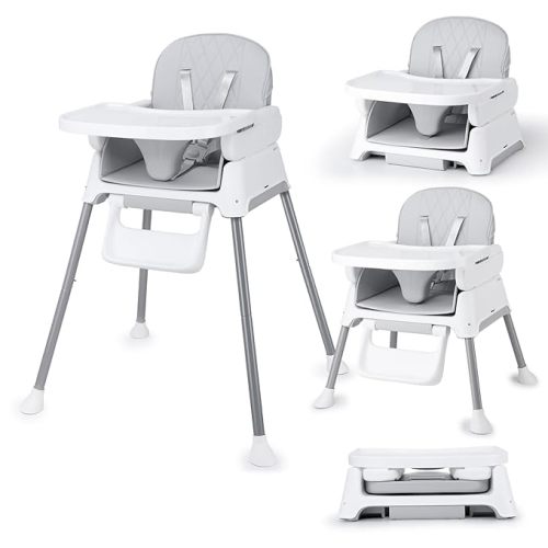 3 in 1 Baby High Chair, Bellababy Adjustable Convertible Chairs for Babies and Toddlers, Compact/Light Weight/Portable/Easy to Clean