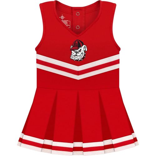 College Baby NCAA Officially Licensed Cheerleader Bodysuit Dress - Team Logo, Multiple Colors, for Baby Girls - (0-24 Months)