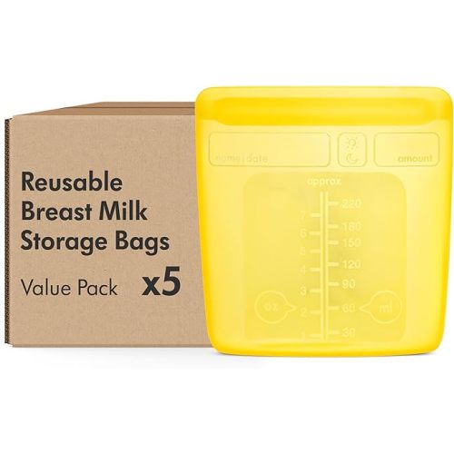 Medela 7oz Reusable Breast Milk Storage Bags | 500 Uses | Leakproof | 5Ct