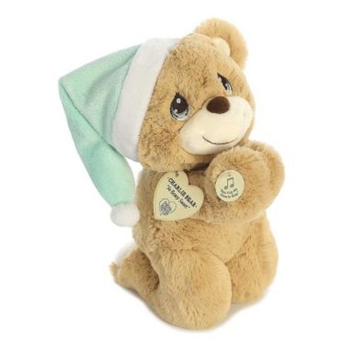 Aurora Medium Charlie Prayer Bear Precious Moments Inspirational Stuffed Animal Brown 9.5"