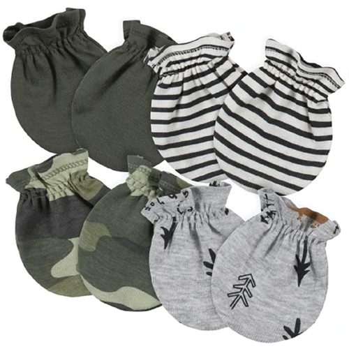 Gerber 4 Pairs Baby Mittens (Bear/Green)