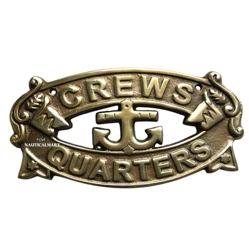 NauticalMart Brass Door Sign Crews Quarter
