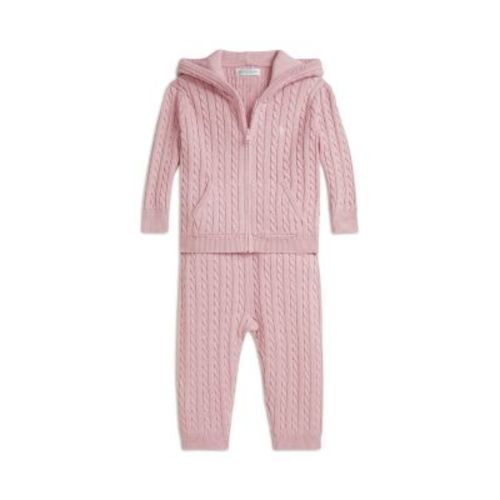 Polo Girls' Mini Cable Full Zip Hoodie & Pant Set - Baby