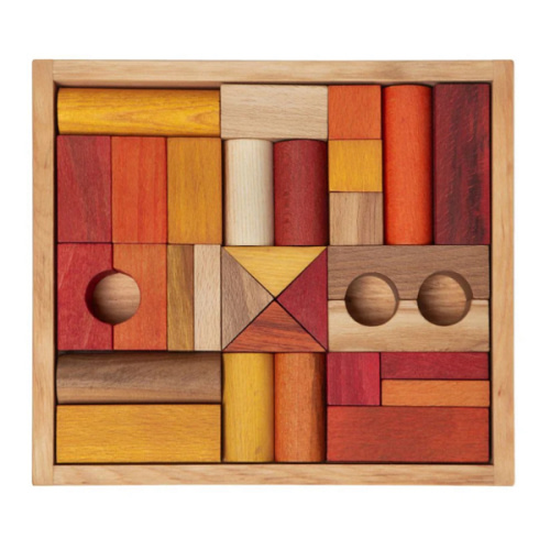 Warm colored building blocks