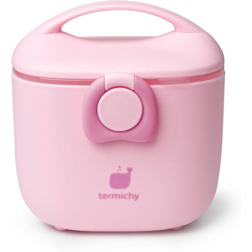 Termichy Baby Formula Dispenser, Portable Milk Powder Dispenser Container with Carry Handle and Scoop for Travel Outdoor Activities with Baby Infant, 8.8OZ, 0.55LB, 250g (Light Pink)