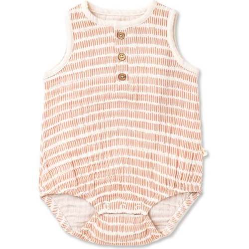 Organic Bubble Onesie, Dash Lines - Makemake Organics | Maisonette