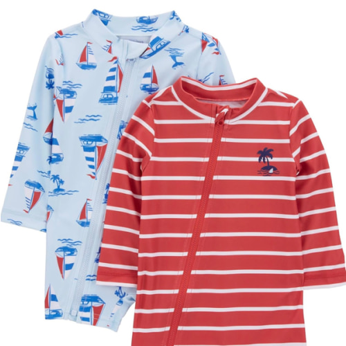 Simple Joys by Carter's Baby Boys' 2-Pack 1-piece Zip Rashguards