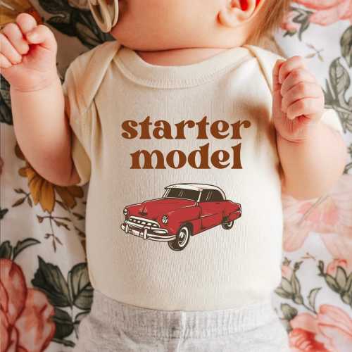 Funny Retro Car ONESIES® Brand Bodysuit, Classic Car Lover Gift, Baby Shower Gifts, Vintage Car Bodysuit, Future Driver Kid, Fathers Day Dad