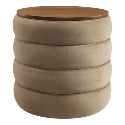 Modway Mezzo 17.3" Wide Velvet Round Storage Ottoman | Wayfair