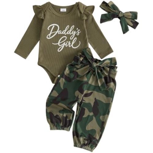 Kaipiclos Newborn Baby Girl Clothes Infant Camo Outfit 0 3 6 12 18 Months