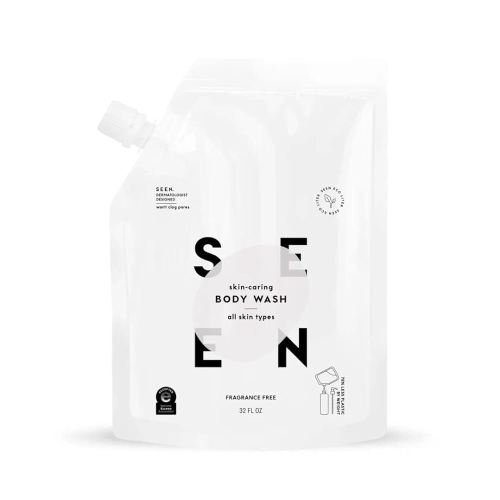 SEEN Body Wash Eco-Refill, Fragrance Free - Non-Comedogenic & Non-Irritating Body Wash- Dermatologist-Developed - Safe for Sensitive, Eczema & Acne Prone Skin