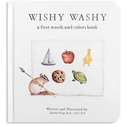 Wishy Washy: A Board Book of First Words and Colors for Growing Minds