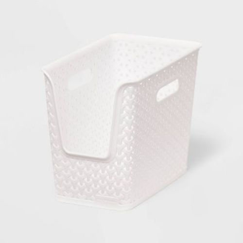 Y-Weave Narrow Easy Access Decorative Storage Basket White - Brightroom™