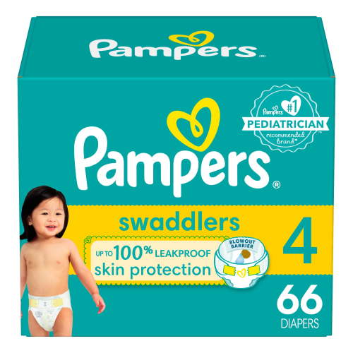 Pampers Swaddlers Diapers, Size S4 (15-34 lbs), Absorbent, Keeps Baby Dry and Comfortable, Skin Safe Disposable Baby Diaper, 66 Count - Walmart.ca