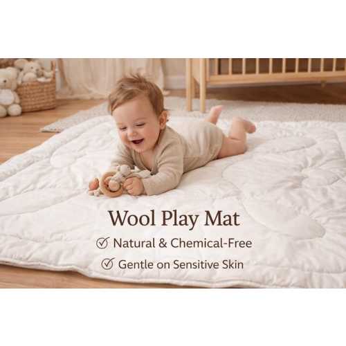 Handmade Merino Wool Baby Play Mat, Organic Cotton Cover, Natural Non Toxic Baby Floor Mat, Breathable & Safe Nursery Rug - Etsy