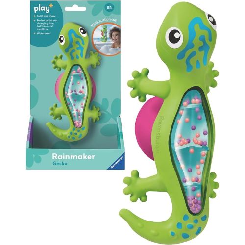 Ravensburger Play+ Rainmaker Shake & Twist - Gecko | Gentle Rain Sound Toy | Supports Sensory & Motor Skill Development