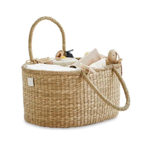 Baby Diaper Caddy Organizer "ROSA" Handmade & Natural by BEBE BASK® – BEBE BASK