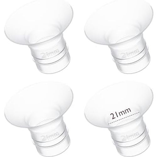 Momcozy Flange Insert 21mm Compatible with 24mm Flange/Shield of Most Pumps, Insert for Breast Pump Replacement Accessories, 4PCS 21mm