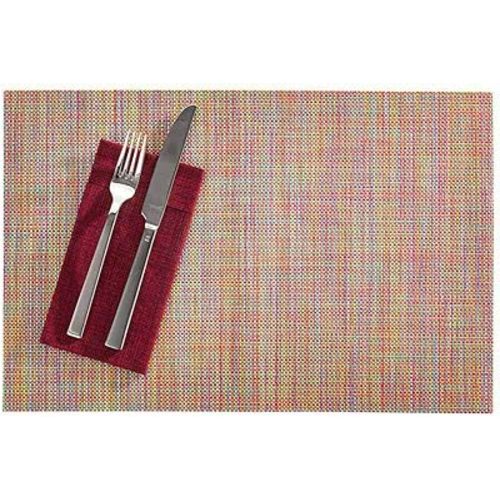 Restaurantware Carmel Mesh 16 x 12 Inch Table Placemats Set Of 6 Woven Washable Placemats - Heat Tolerant No Stain Kaleidoscope Vinyl Kitchen Placemats Waterproof Easy To Clean