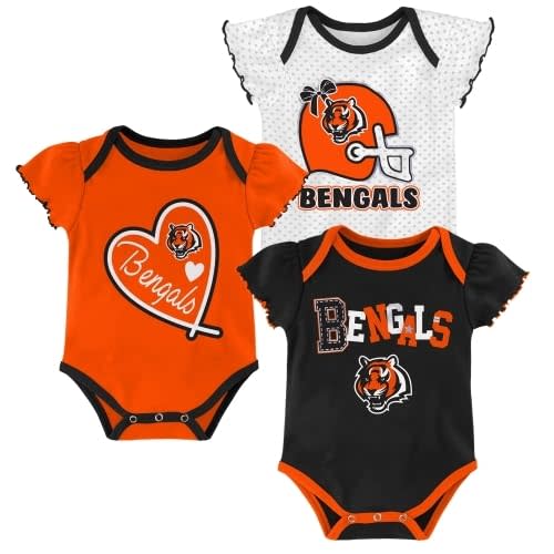 Outerstuff NFL Teams Newborn Baby and Infant Short Sleeve Bodysuit 3-Pack (0-18M)