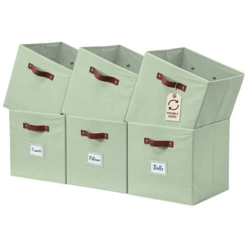 DECOMOMO 11 inch Cube Storage Bin, Set of 6 fabric closet organizers