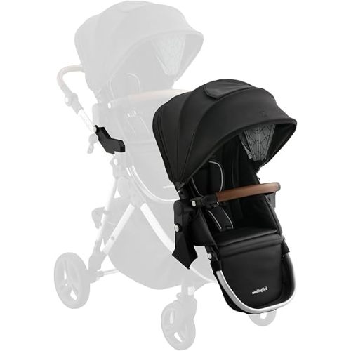 Mockingbird 2nd Seat Kit 3.0 - Compatible with Mockingbird Single-to-Double Strollers - Seat Expansion - Includes Expansion Adapters - Black Windowpane