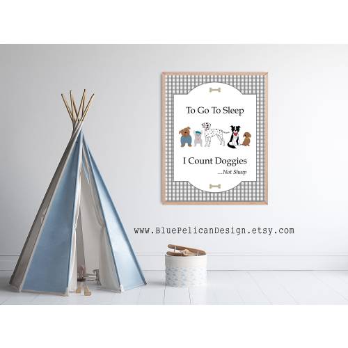 Dog Nursery Print – "Count Doggies" Kids Wall Art (Digital Download)