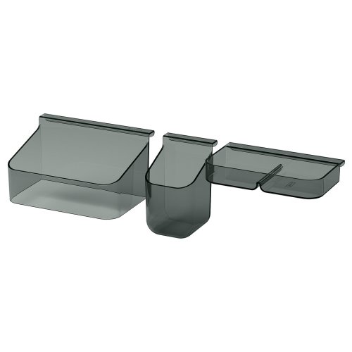 VISSLAÅN Drawer organizers, set of 3 - gray