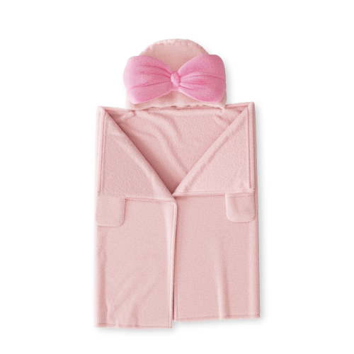 Mainstays Kids Cozy Plush Hooded Throw, Bows, 50" x 40"