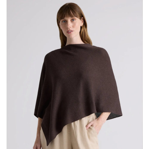 Lightweight Cotton Cashmere Nursing Shawl in Mocha Heather