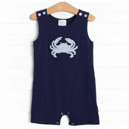 Sand Crab Romper, Blue – Stitchy Fish