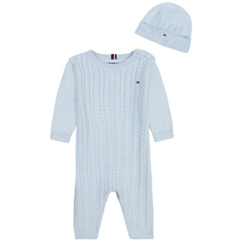 Baby Boys' Cable-Knit Long-Sleeve Coverall and Hat, 2-Piece Set
