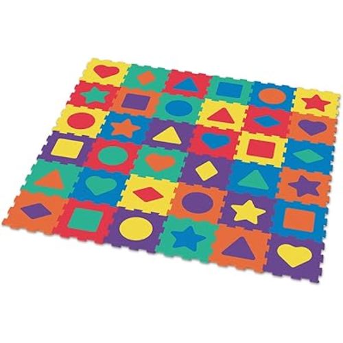 Deke Home - Geometric Foam Play Mat for Kids & Toddlers, 36 Interlocking EVA Foam Tiles, 72" x 72" Puzzle Floor Mat for Baby Crawling & Playroom Use, Non-Toxic, BPA-Free