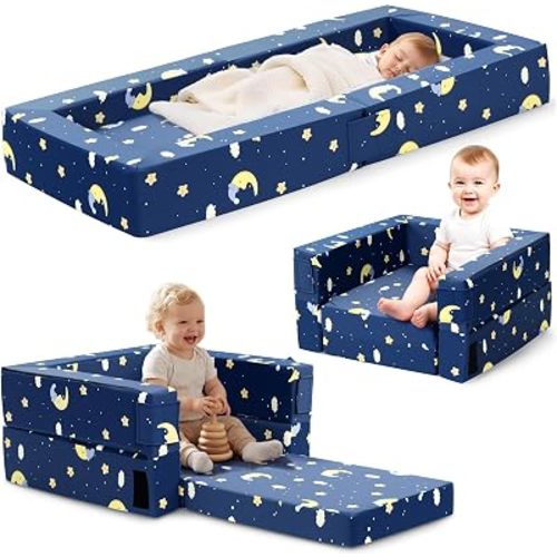 FRUITEAM Portable 3-in-1 Toddler Travel Sofa