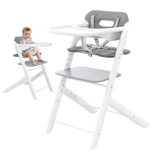 (2025 New) Adjustable Baby High Chair with 5‑Point Safety Harness, Cushion & Removable Tray. Adjustable Seat and Footrest Heights for Children 6+ Months