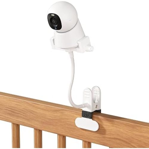 Baby Monitor Mount - Adjustable Width 2"-3.75" Fits Hello Baby, Nanit, Infant Optics, VTech & Most Monitors -Universal Flex Stand with 360° Gooseneck & Sturdy Crib Clip, Portable for Nursery/Travel