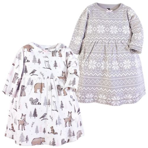 Luvable Friends Hudson Baby Long-Sleeve Dresses 2pk